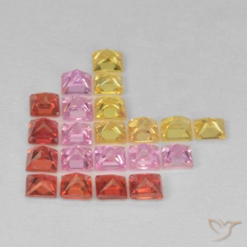 Sapphire Gemstones in 2.4 x 2.3 mm Size for Sale, Sapphire Stones in Multicolor Color