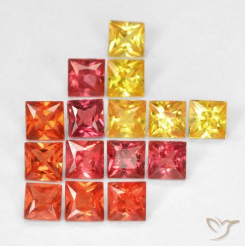1.35ctw Natural Multicolor Sapphire, Square, VS