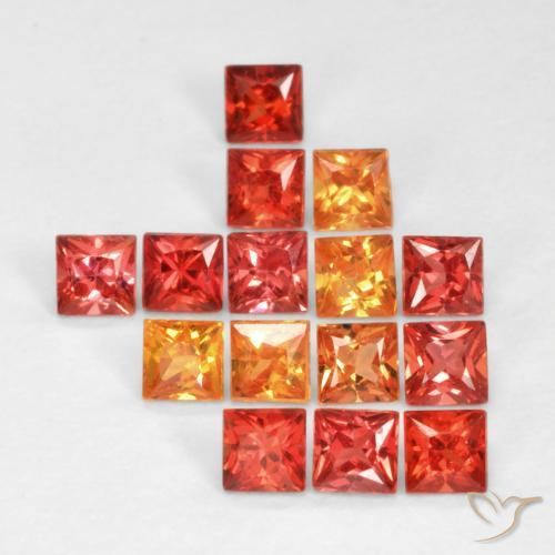 1.50 ctw Multicolor Sapphire Stones, Natural Sapphire in Princess-Cut Shape for Sale