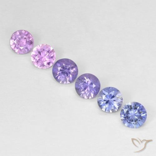 1.26 ctw Multicolor Sapphire Stones, Natural Sapphire in Diamond-Cut Shape for Sale