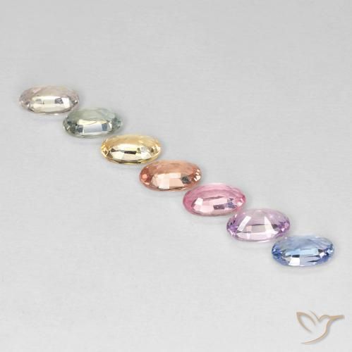 Sapphire Gemstones in 5.1 x 3.1 mm Size for Sale, Sapphire Stones in Multicolor Color