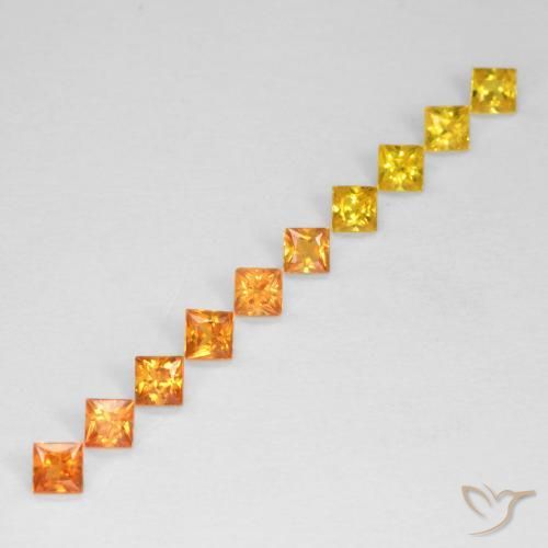 0.86 ctw Multicolor Sapphire Stones, Natural Sapphire in Princess-Cut Shape for Sale
