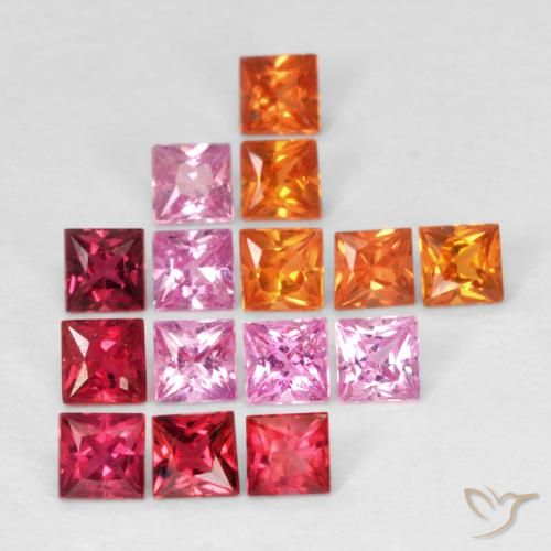 Saphir taille princesse en vrac de 1,64 ct, 2,5 x 2,5 mm de Tanzanie, Photo A