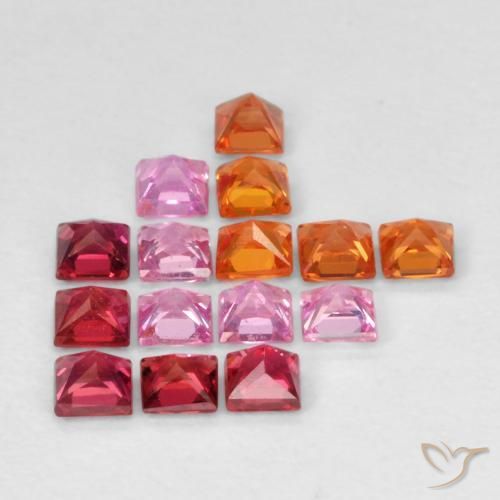 Sapphire Gemstones in 2.5 x 2.5 mm Size for Sale, Sapphire Stones in Multicolor Color