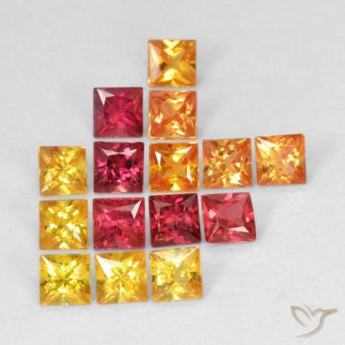 1.24ctw Natural Multicolor Sapphire, Square, VS