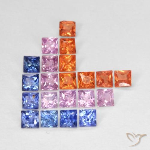 1.49ctw Natural Multicolor Sapphire, Square, VS