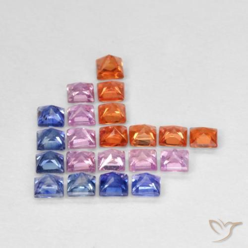 Sapphire Gemstones in 2.1 x 2.1 mm Size for Sale, Sapphire Stones in Multicolor Color