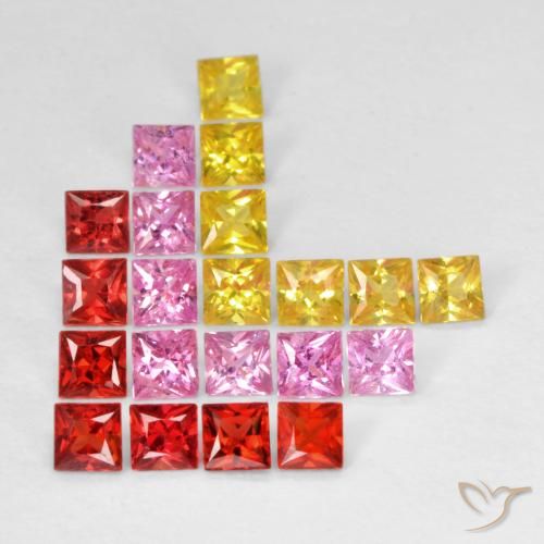 2.14ctw Natural Multicolor Sapphire, Square, VS