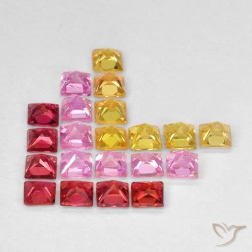 Sapphire Gemstones in 2.4 x 2.3 mm Size for Sale, Sapphire Stones in Multicolor Color
