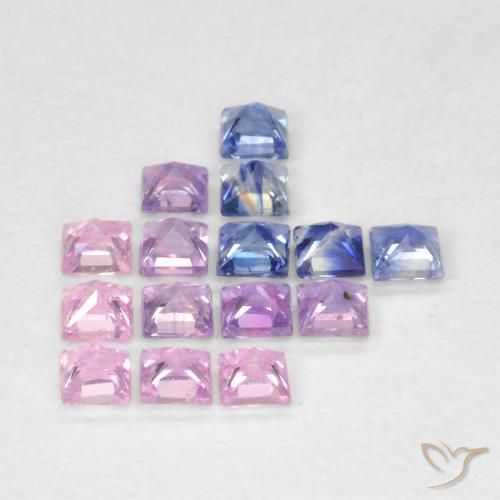 Sapphire Gemstones in 2.3 x 2.3 mm Size for Sale, Sapphire Stones in Multicolor Color