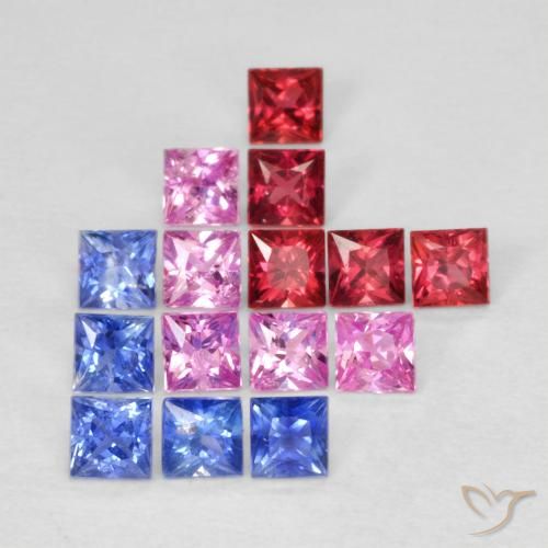 1.58ctw Natural Multicolor Sapphire, Square, VS