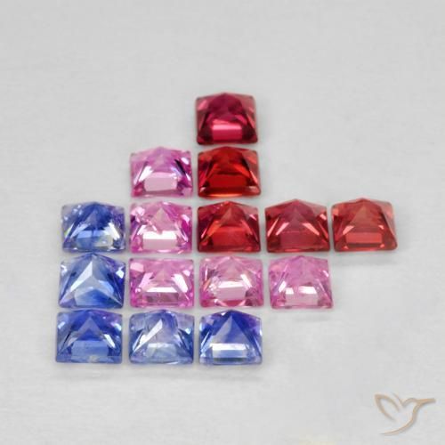 Sapphire Gemstones in 2.3 x 2.3 mm Size for Sale, Sapphire Stones in Multicolor Color