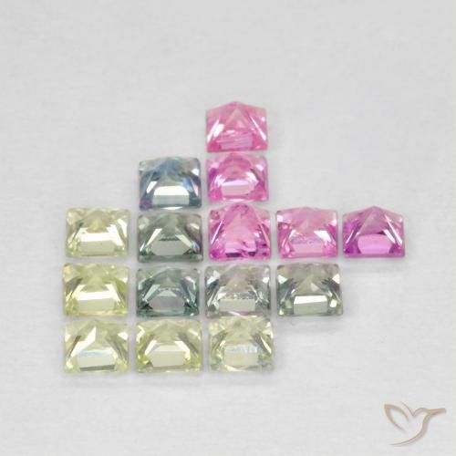 Sapphire Gemstones in 2.4 x 2.3 mm Size for Sale, Sapphire Stones in Multicolor Color
