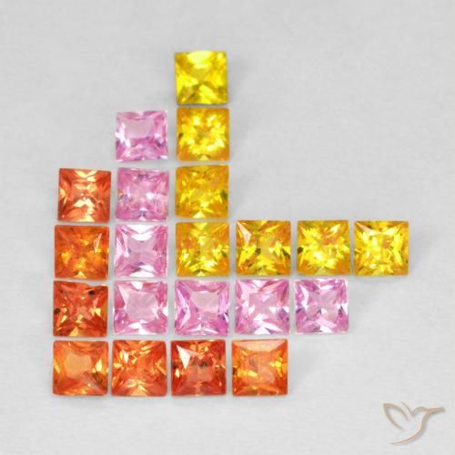 1.54ctw Natural Multicolor Sapphire, Square, VS
