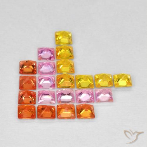 Sapphire Gemstones in 2.2 x 2.2 mm Size for Sale, Sapphire Stones in Multicolor Color