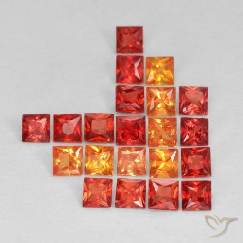 1.91 ctw Multicolor Sapphire Stones, Natural Sapphire in Princess-Cut Shape for Sale