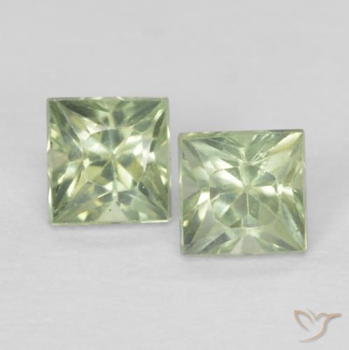 0.43 ct Loose Green Sapphire, 3.1 x 3 mm Princess Cut From Tanzania, Photo A