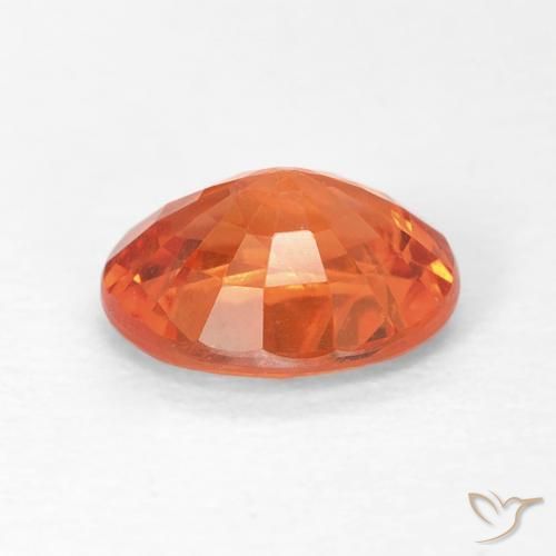 Sapphire Gemstone in 6.1 x 4.9 mm Size for Sale, Sapphire Stone in Fire Orange Color