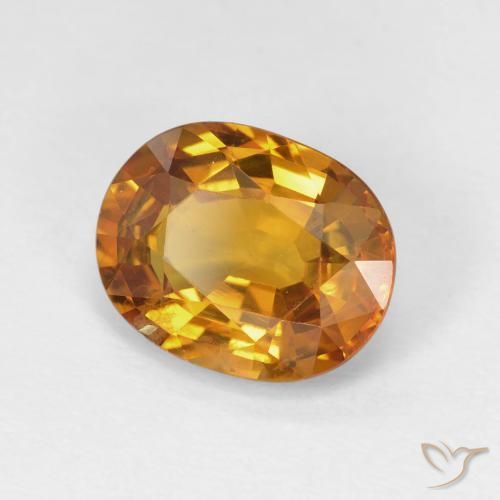 4.33 ct Orange Sapphire Stone, Natural Sapphire in Oval Facet Shape for Sale