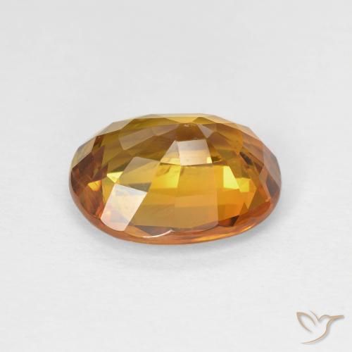 Sapphire Gemstone in 10.9 x 8.6 mm Size for Sale, Sapphire Stone in Deep Orange Color