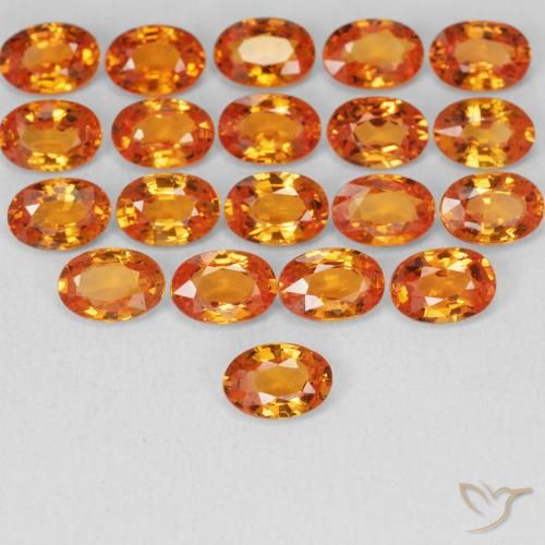 0.59ct Natural Bright Orange Sapphire, Oval, VVS-VS