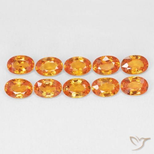 0.56ct Natural Medium Orange Sapphire, Oval, VVS-VS