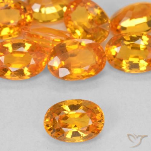 0.64ct Natural Medium Orange Sapphire, Oval, VVS-VS