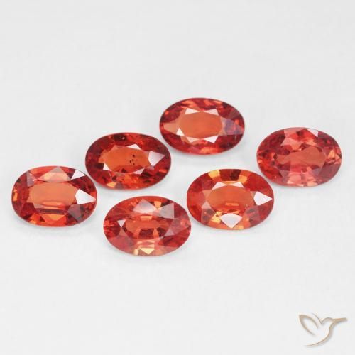 2.91 ctw Red Sapphire Stones, Natural Sapphire in Oval Facet Shape for Sale