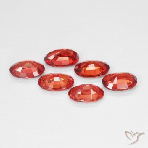 Sapphire Gemstones in 5.7 x 4.1 mm Size for Sale, Sapphire Stones in Bright Crimson Red Color