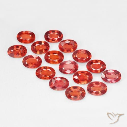 9.00 ctw Red Sapphire Stones, Natural Sapphire in Oval Facet Shape for Sale