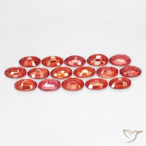 Sapphire Gemstones in 6 x 4 mm (calibrated) Size for Sale, Sapphire Stones in Bright Crimson Red Color