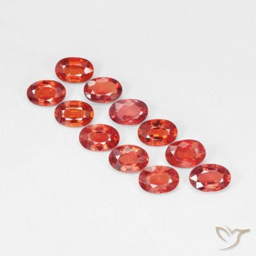 6.93 ctw Red Sapphire Stones, Natural Sapphire in Oval Facet Shape for Sale