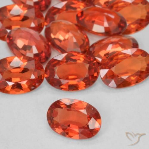 3.84 ctw Red Sapphire Stones, Natural Sapphire in Oval Facet Shape for Sale