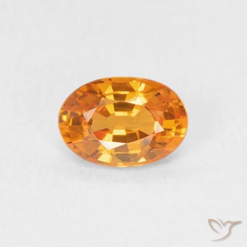 0.61ct Natural Bright Orange Sapphire, Oval, VVS-VS