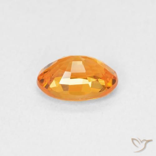 Sapphire Gemstone in 6 x 4 mm (calibrated) Size for Sale, Sapphire Stone in Bright Orange Color