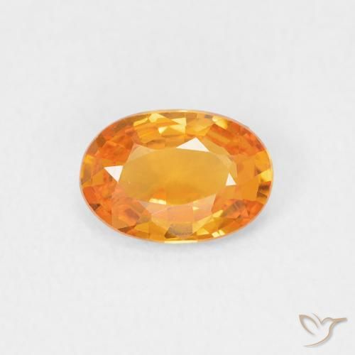 0.51ct Natural Bright Orange Sapphire, Oval, VVS-VS