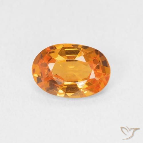 0.64ct Natural Bright Orange Sapphire, Oval, VVS-VS