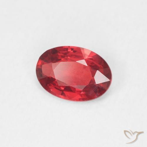 0.45 ct Red Sapphire Stone, Natural Sapphire in Oval Facet Shape for Sale