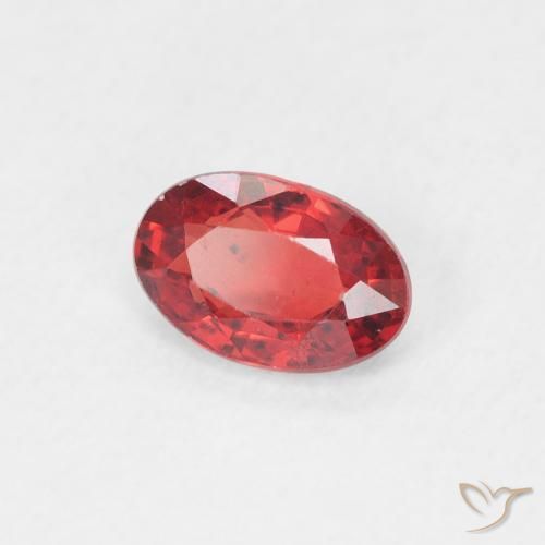 0.54 ct Red Sapphire Stone, Natural Sapphire in Oval Facet Shape for Sale