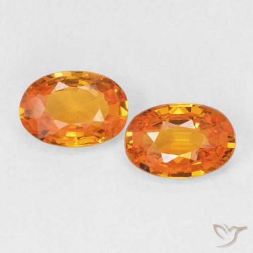 1.20ctw Natural Amber Orange Sapphire, Oval, VVS-VS