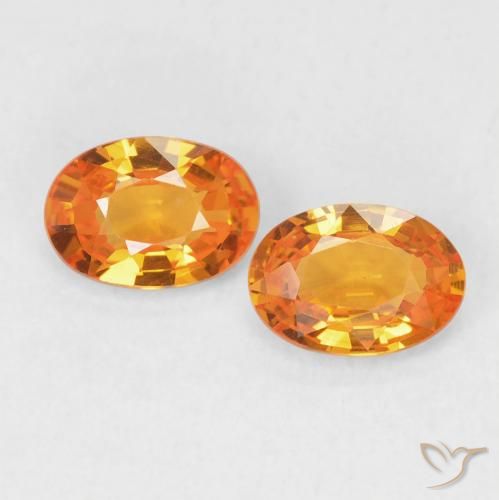 1.02ctw Natural Amber Orange Sapphire, Oval, VVS-VS