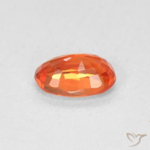 Sapphire Gemstone in 6.2 x 4.2 mm Size for Sale, Sapphire Stone in Fire Orange Color