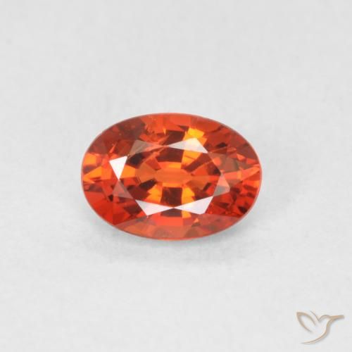 0.59ct Natural Reddish Orange Sapphire, Oval, VVS-VS