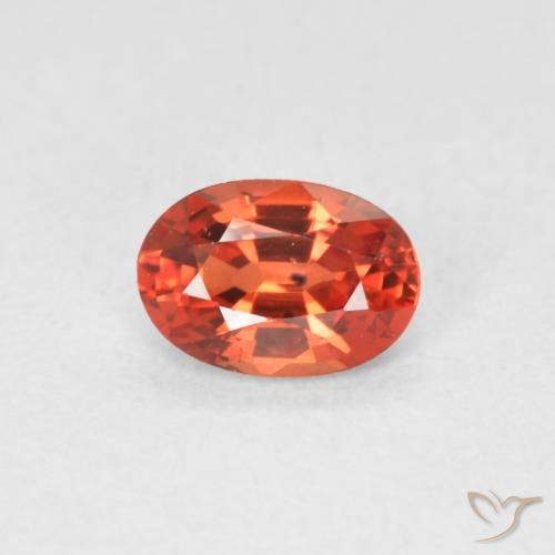 0.54ct Natural Reddish Orange Sapphire, Oval, VVS-VS