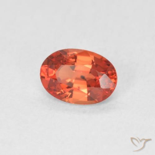 0.54 ct Red Sapphire Stone, Natural Sapphire in Oval Facet Shape for Sale