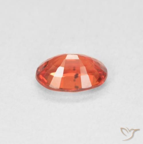 Sapphire Gemstone in 5.8 x 4 mm Size for Sale, Sapphire Stone in Reddish Orange Color