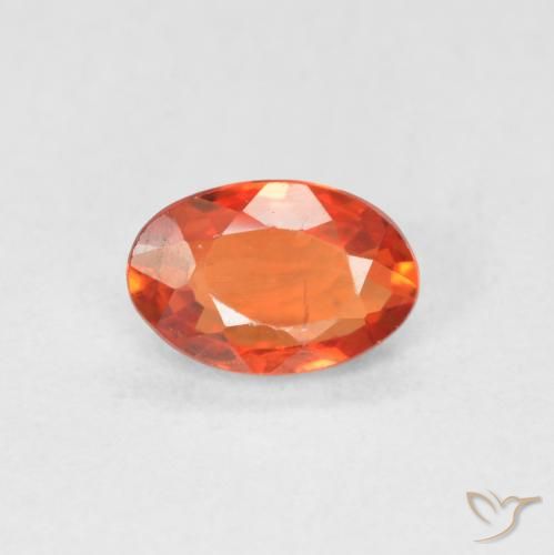 0.56ct Natural Fire Orange Sapphire, Oval, VVS-VS