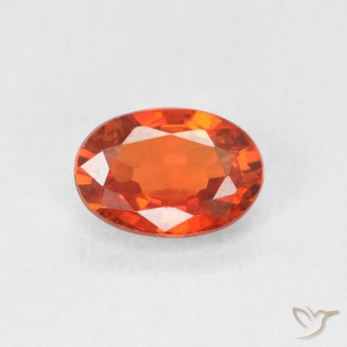 0.67ct Natural Reddish Orange Sapphire, Oval, VVS-VS