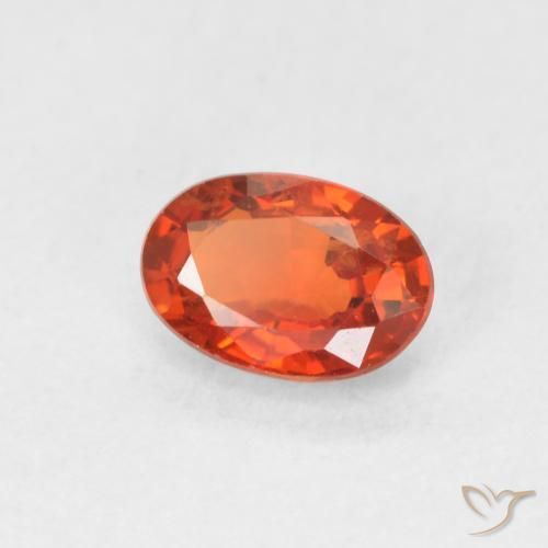 0.67 ct Orange Sapphire Stone, Natural Sapphire in Oval Facet Shape for Sale