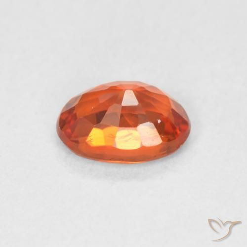 Sapphire Gemstone in 6.1 x 4.2 mm Size for Sale, Sapphire Stone in Reddish Orange Color